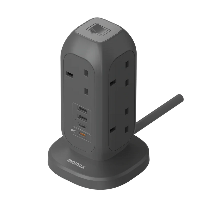 Momax US18 1-Plug-7 Outlet Power Strip with USB