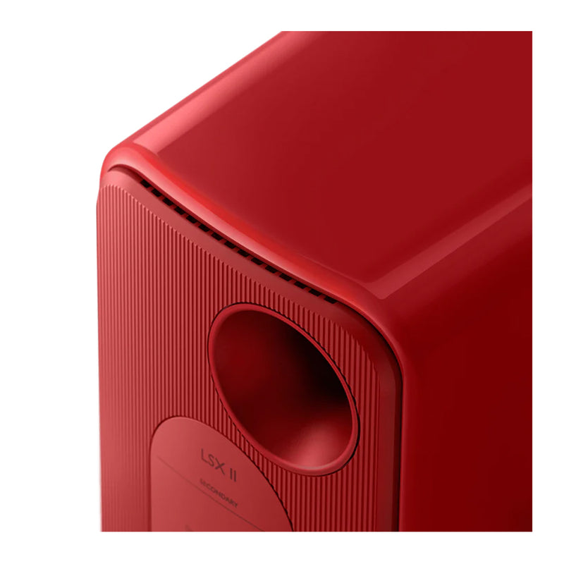 KEF LSX II wireless HiFi speakers - lava red